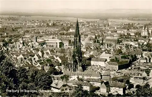 AK / Ansichtskarte Freiburg_Breisgau Totalansicht m. Muenster Freiburg Breisgau