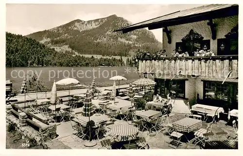 AK / Ansichtskarte Spitzingsee St Bernhard Berggasthof Simon Terrasse Spitzingsee