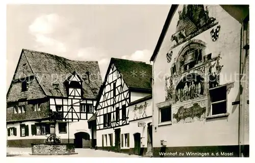 AK / Ansichtskarte Winningen_Mosel Weinhexenhaus mit Weinbrunnen Winningen Mosel