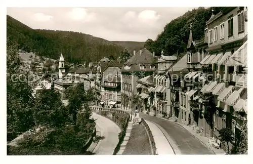 AK / Ansichtskarte Wildbad_Schwarzwald Olgastrasse mit Kirche Wildbad_Schwarzwald