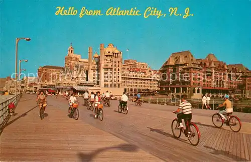 AK / Ansichtskarte Atlantic_City_New_Jersey Bicycling along the Wooden Way 