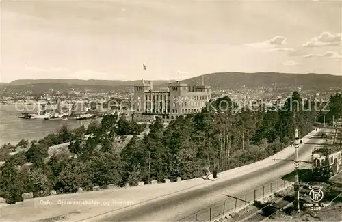 AK / Ansichtskarte Oslo__Norway Sjomannskolen og Havnen 