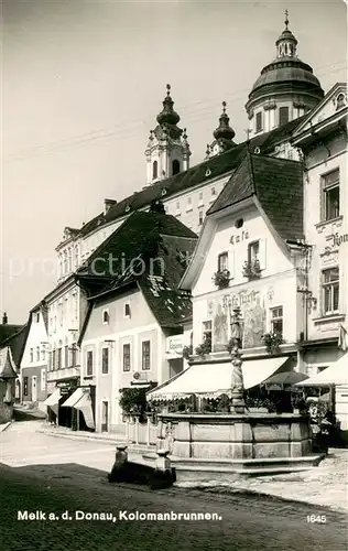 AK / Ansichtskarte Melk_Donau Kolomanbrunnen Melk_Donau