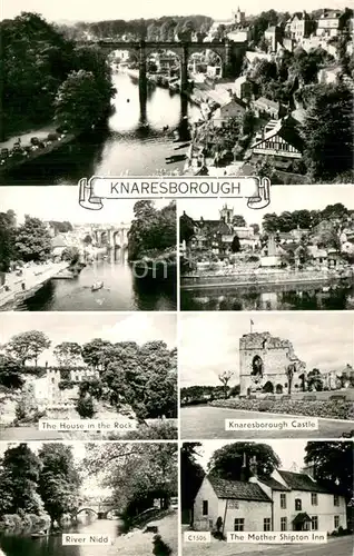 AK / Ansichtskarte Knaresborough_UK The House in the Rock Knresborough Castle River Nidd The Mother Shipton Inn 