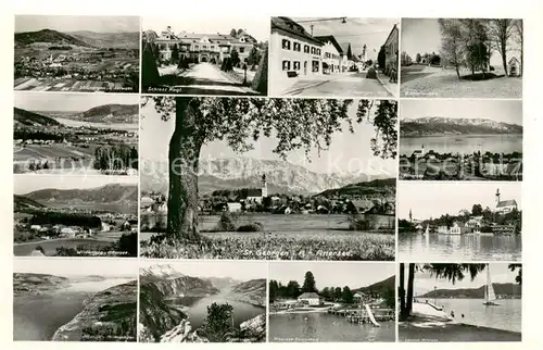 AK / Ansichtskarte St_Georgen_Attergau Schloss Kogl Abtsdorf Wildenhag Hoellengebirge Madlschneid Strandbad Kalvarienberg Attersee Strand St_Georgen_Attergau