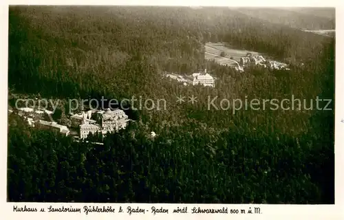 AK / Ansichtskarte Buehl_Baden Kurhaus und Sanatorium Buehlerhoehe Fliegeraufnahme Buehl_Baden