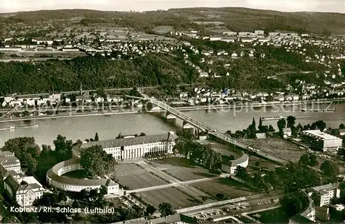 AK / Ansichtskarte Koblenz__Rhein Schloss Fliegeraufnahme 