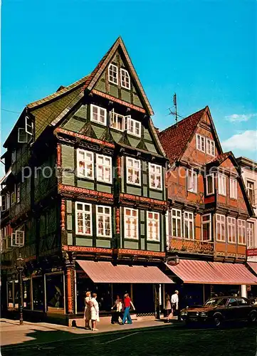 AK / Ansichtskarte Celle_Niedersachsen Fachwerkhaeuser am Markt Ecke Neue Strasse Celle_Niedersachsen