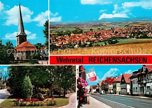 AK / Ansichtskarte Reichensachsen Kirche Panorama Park Strassenpartie Reichensachsen