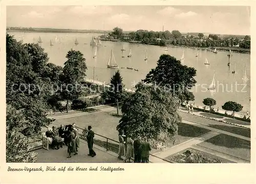 AK / Ansichtskarte Vegesack Blick auf Weser und Stadtgarten Vegesack