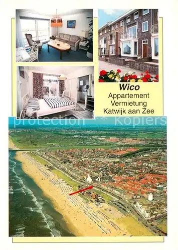 AK / Ansichtskarte Katwijk_aan_Zee Wico Appartement Vermietung Fliegeraufnahme Katwijk_aan_Zee