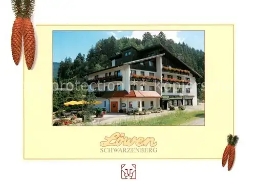 AK / Ansichtskarte Schwarzenberg_Baiersbronn Hotel Restaurant Loewen mit Tannenzaepfle Schwarzenberg Baiersbronn