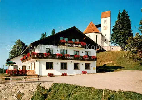 AK / Ansichtskarte Bernbeuren Gasthof Auerberg mit Kirche Bernbeuren