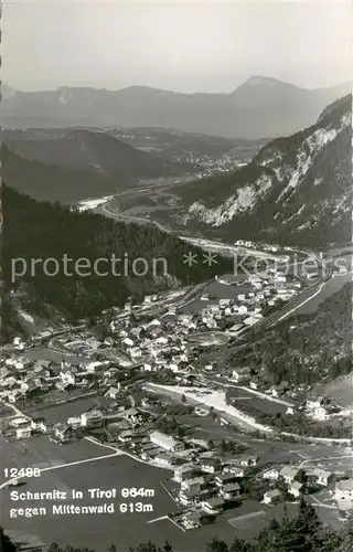 AK / Ansichtskarte Scharnitz Fliegeraufnahme mit Mittenwald Scharnitz