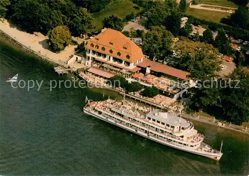 AK / Ansichtskarte Berg_Oberhausen Fliegeraufnahme Strand Hotel Schloss Touristenschiff Berg Oberhausen