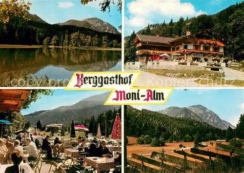 AK / Ansichtskarte Sutten Berggasthof Moni Alm Terrasse Panorama Bergsee Sutten