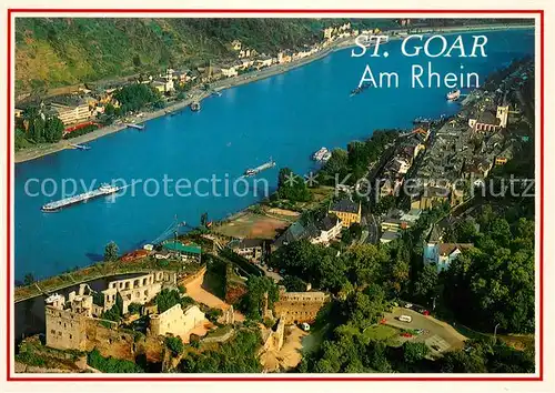 AK / Ansichtskarte St_Goar_Rhein Fliegeraufnahme mit Burg Rheinfels 