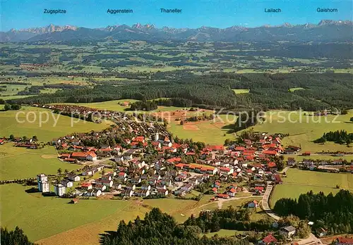 AK / Ansichtskarte Buchenberg_Allgaeu Fliegeraufnahme mit Allgaeuer Alpen Buchenberg Allgaeu