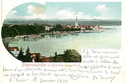 AK / Ansichtskarte Friedrichshafen_Bodensee Blick vom Kgl Schloss Friedrichshafen Bodensee