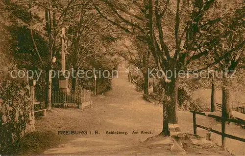 AK / Ansichtskarte Freiburg_Breisgau Schlossberg Am Kreuz Freiburg Breisgau