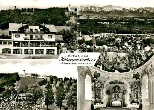 AK / Ansichtskarte Hohenpeissenberg Teilansichten Panorama Kirche Inneres Hohenpeissenberg