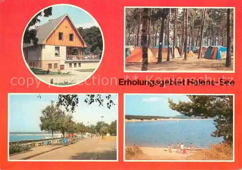 AK / Ansichtskarte Frankfurt_Oder Erholungsgebiet Helene See HO Gaststaette Forsthaus Zeltplatz Strandpromenade Partie am Helene See Frankfurt Oder