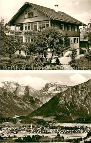 AK / Ansichtskarte Oberstdorf Panorama u. Landhaus Lipp Aussenansicht Oberstdorf