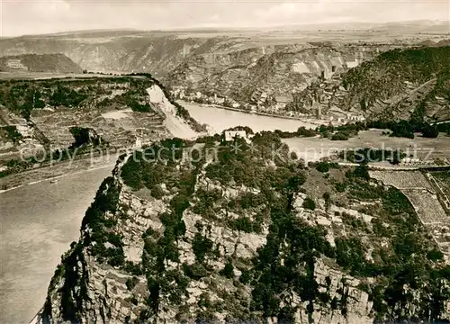 AK / Ansichtskarte Sankt_Goarshausen Loreley Felsen mit Rheintal 