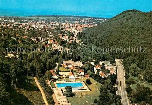 AK / Ansichtskarte Bad_Harzburg Freibad Juliusbad Kuranlagen Burgberg Seilbahn Bad_Harzburg