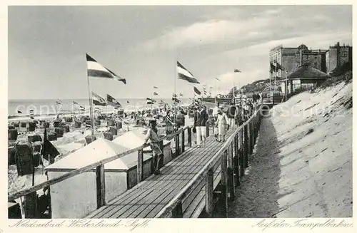 AK / Ansichtskarte Westerland_Sylt Strandpartie Westerland_Sylt