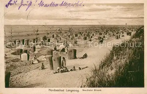 AK / Ansichtskarte Langeoog_Nordseebad Neutraler Strand Langeoog_Nordseebad