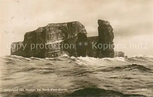 AK / Ansichtskarte Helgoland bei Nordwest Sturm Helgoland