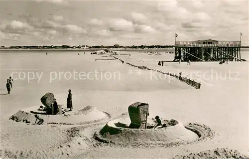 AK / Ansichtskarte St Peter Ording Rueckblick von der Sandbank 