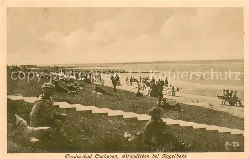 AK / Ansichtskarte Cuxhaven_Nordseebad Strandleben bei Kugelbake Cuxhaven_Nordseebad