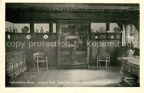 AK / Ansichtskarte Ostenfeld_Husum Ostenfelder Haus Pesel mit Rotter Abendmahlschrank Ostenfeld_Husum