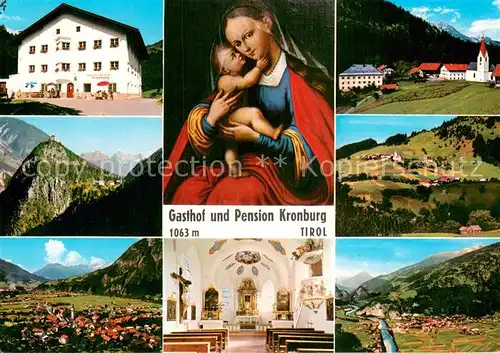 AK / Ansichtskarte Zams_Tirol_AT Gasthof Pension Kronburg Wallfahrtskirche Gnadenbild Panorama Luftbild 