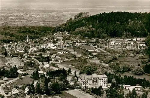 AK / Ansichtskarte Ebersteinburg Fliegeraufnahme Burg Ruine Alt Eberstein Cafe Weinstube Ebersteinburg