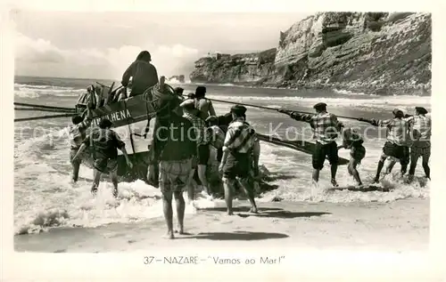 AK / Ansichtskarte Nazare_Portugal Am Meer Nazare Portugal