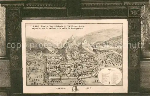 AK / Ansichtskarte Sion__Sitten_Seduno_VS Vue generale du 1530eme Siecle 