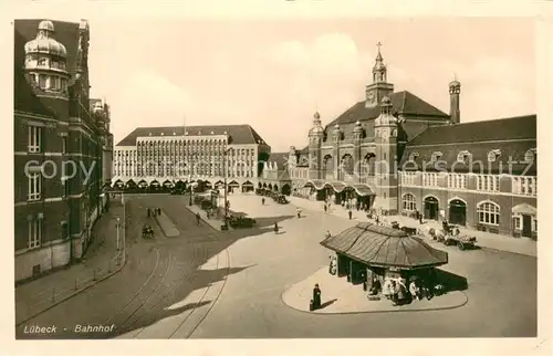 AK / Ansichtskarte Luebeck Bahnhof m. Einspanner Luebeck