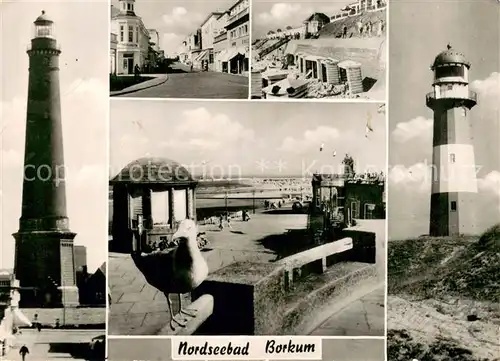 AK / Ansichtskarte Borkum_Nordseeheilbad Leuchttuerme Strand Promenade 