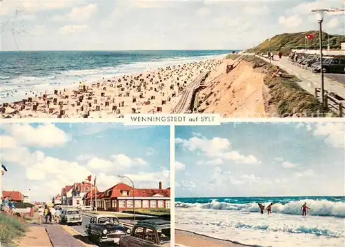 AK / Ansichtskarte Wenningstedt_Sylt Strand Promenade Strassenpartie Badeleben Wenningstedt_Sylt