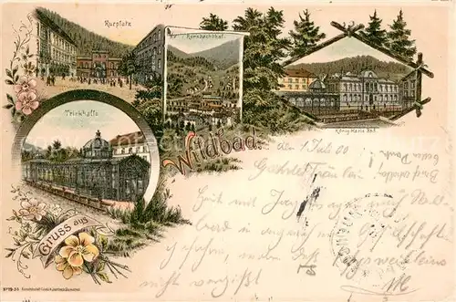 AK / Ansichtskarte Wildbad_Schwarzwald Kurplatz Trinkhalle Rernbachthal Koenig Karls Bad Wildbad_Schwarzwald