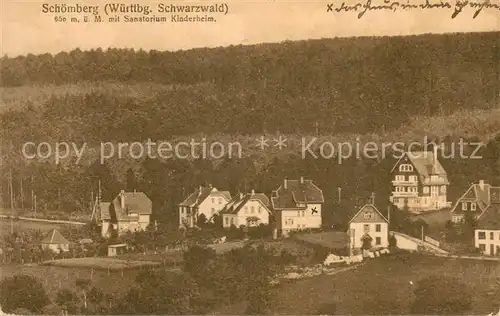 AK / Ansichtskarte Schoemberg_Schwarzwald Sanatorium Kinderheim Schoemberg Schwarzwald