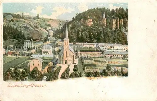 AK / Ansichtskarte Clausen_Luxembourg Panorama mit Kirche Clausen_Luxembourg