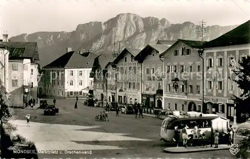 AK / Ansichtskarte Mondsee_Salzkammergut_AT Marktplatz und Drachenwand 