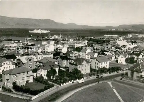 AK / Ansichtskarte Reykjavik Aerial view to the harbour Reykjavik