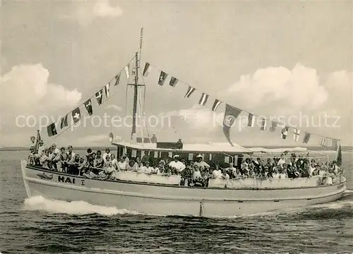 AK / Ansichtskarte Heiligenhafen_Ostseebad Seefahrt mit Fahrgastschiff Hai I Heiligenhafen_Ostseebad