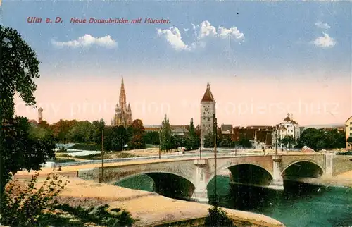 AK / Ansichtskarte Ulm__Donau Neue Donaubruecke mit Muenster 