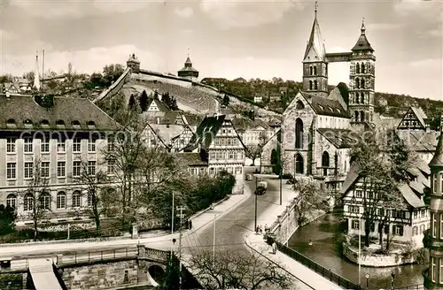 AK / Ansichtskarte Esslingen__Neckar Stadtkirche mit Burg und Seminar 